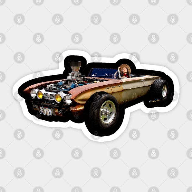 62 Buick Rat Rod Roadster Sticker by vivachas